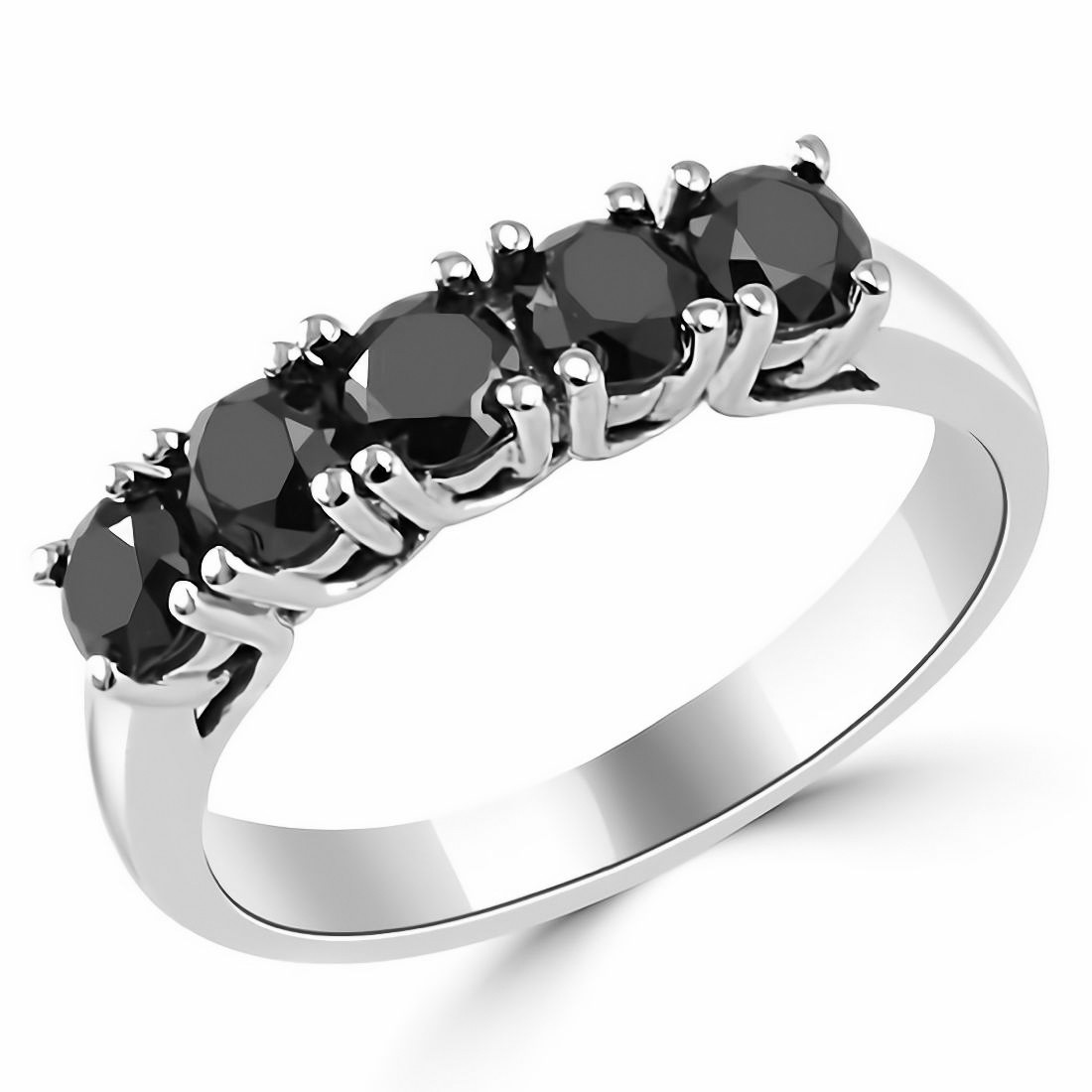 Platinum Seven Stone Rubover Diamond Set Eternity Ring 0.75ct